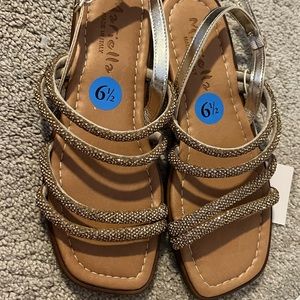 Gold sandals rhinestone